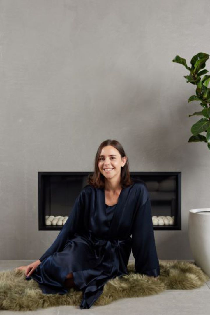 MM Linen - Silk Robe - Ink image 0